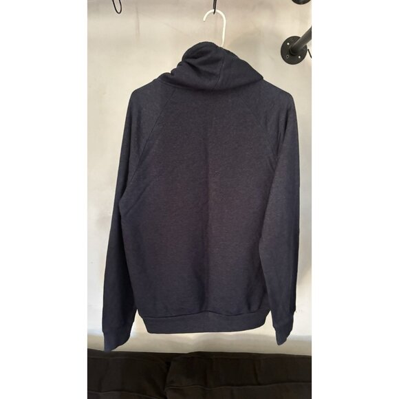 H&M Hoodie With Covered Neck Fabric Navy Blue Sweatshirt - Picture 6 of 6
